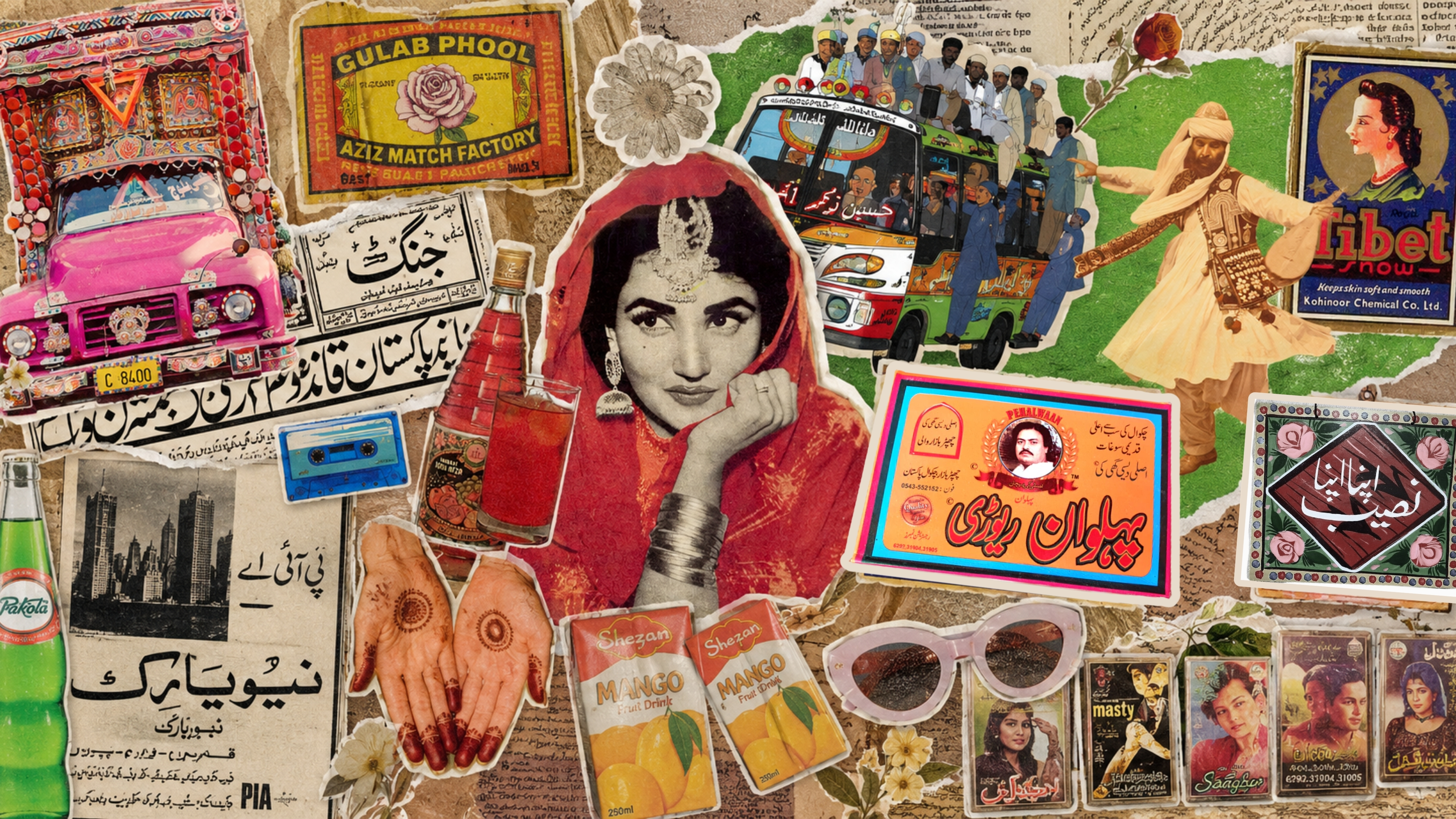 Pakistani truck art collage celebrating creators